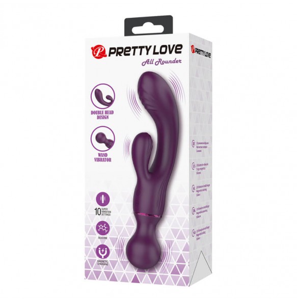 Pretty Love - All Roundet Double Head Vibrator Wand (Chargeable - Purple) Pretty Love - All Roundet Double Head Vibrator Wand (Chargeable - Purple)